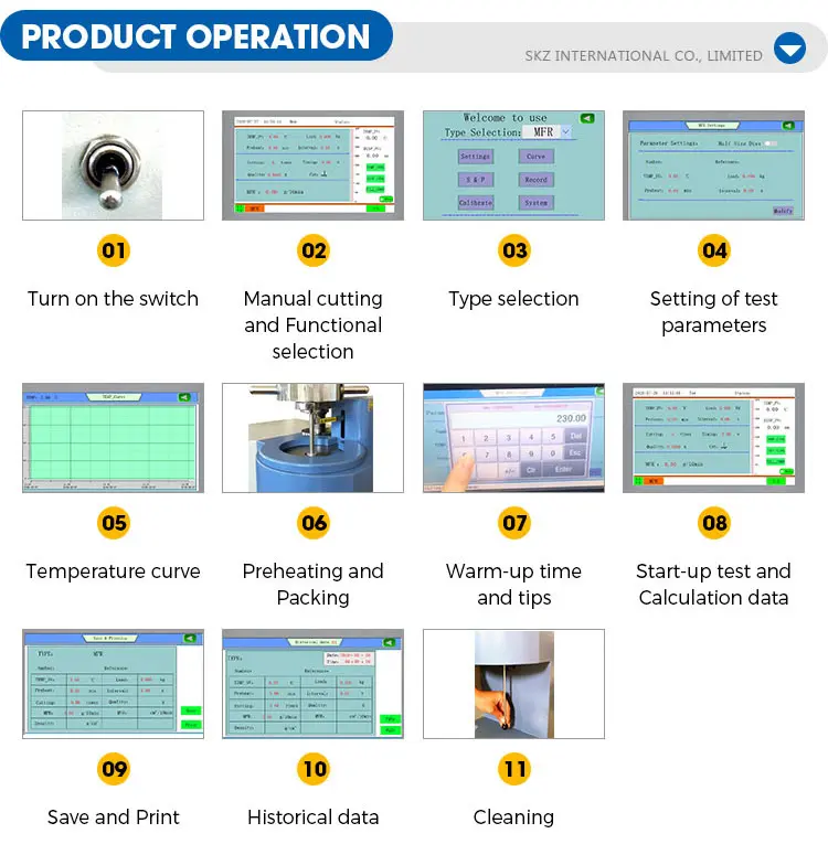 ISO1133 제조 자동 LCD 용융 흐름 인덱서 공장 용융 흐름 인덱서