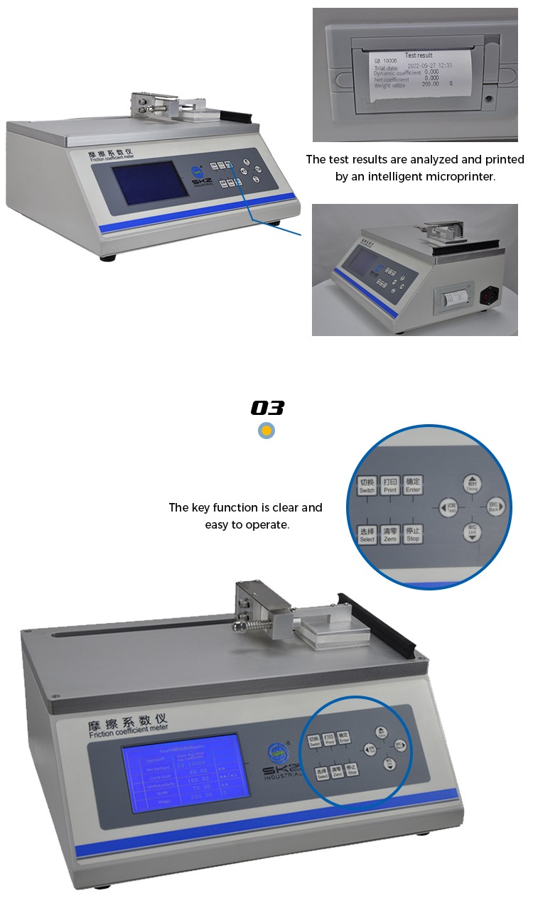 Probador de coeficiente de fricción con pantalla LCD