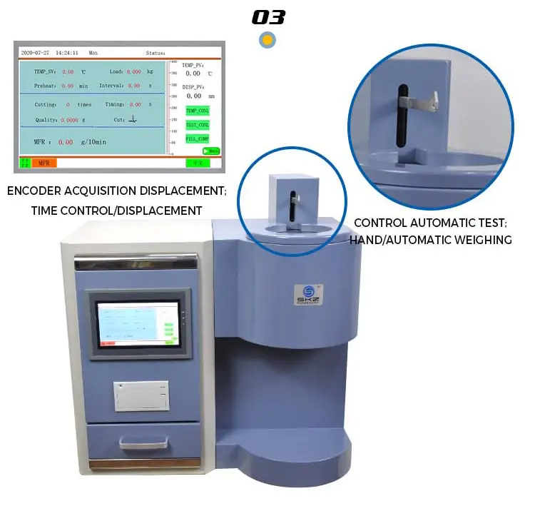 Indexador de flujo de fusión LCD automático de fabricación ISO1133 Indexador de flujo de fusión de fábrica