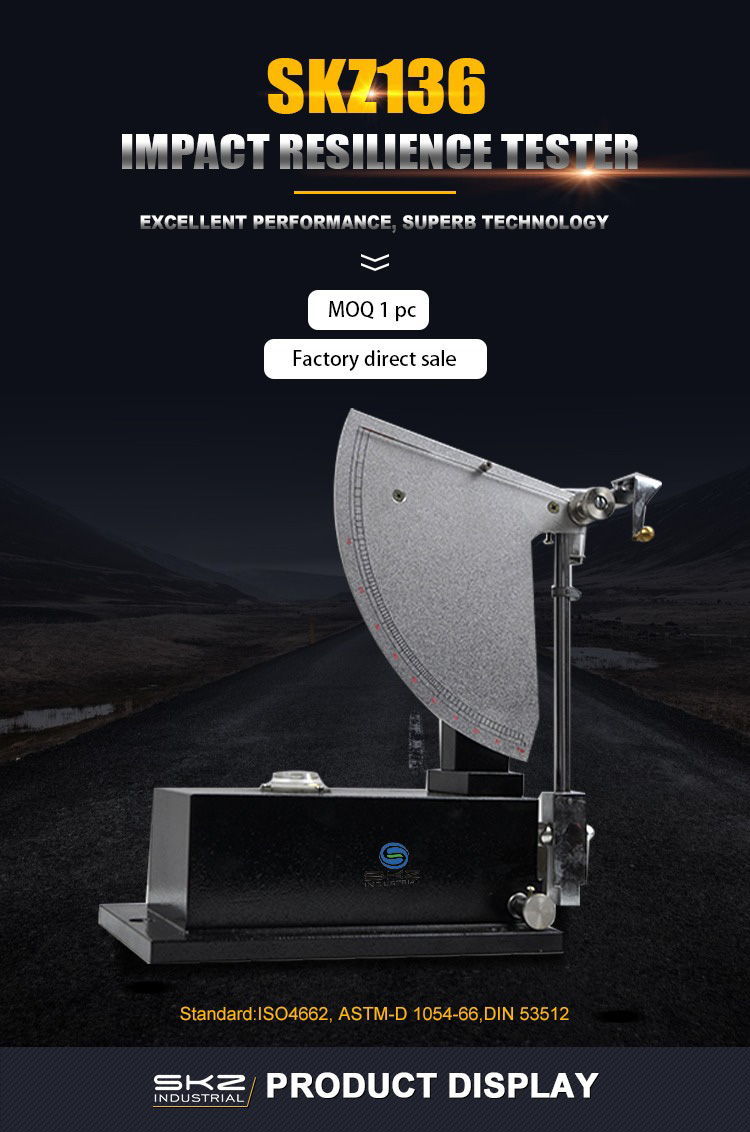 Probador de resiliencia al impacto de caucho ASTM-D 1054-66