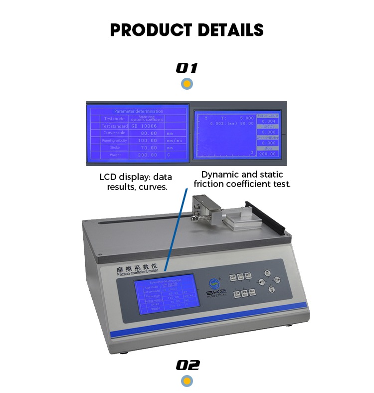 Probador de coeficiente de fricción con pantalla LCD